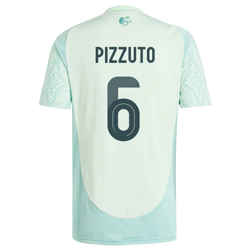 Danxen Niño Camiseta México Eugenio Pizzuto #6 Lino Verde 2ª Equipación 24-26 La Camisa México