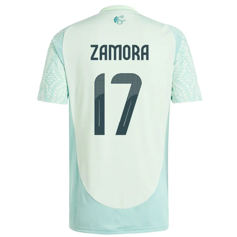 Danxen Niño Camiseta México Saul Zamora #17 Lino Verde 2ª Equipación 24-26 La Camisa México