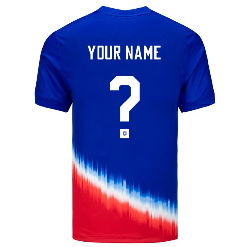 Danxen Niño Camiseta Estados Unidos Su Nombre #0 Azul 2ª Equipación 24-26 La Camisa México