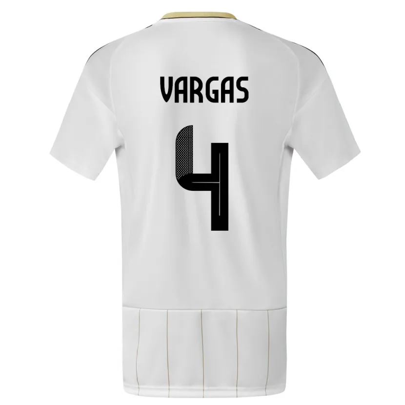 Danxen Niño Camiseta Costa Rica Juan Pablo Vargas #4 Blanco 2ª Equipación 24-26 La Camisa México