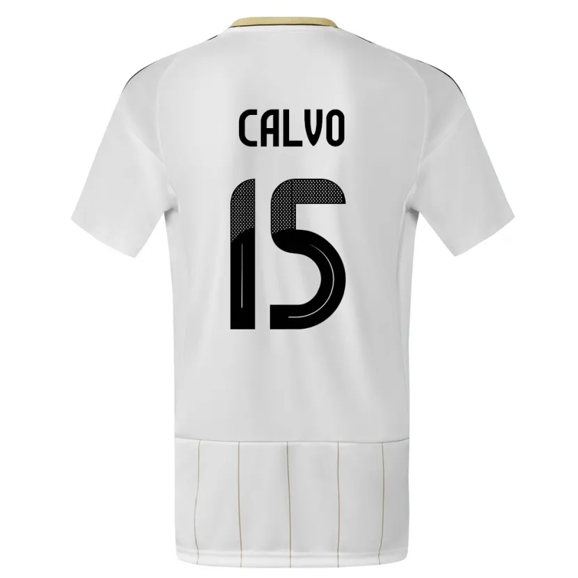 Danxen Niño Camiseta Costa Rica Francisco Calvo #15 Blanco 2ª Equipación 24-26 La Camisa México