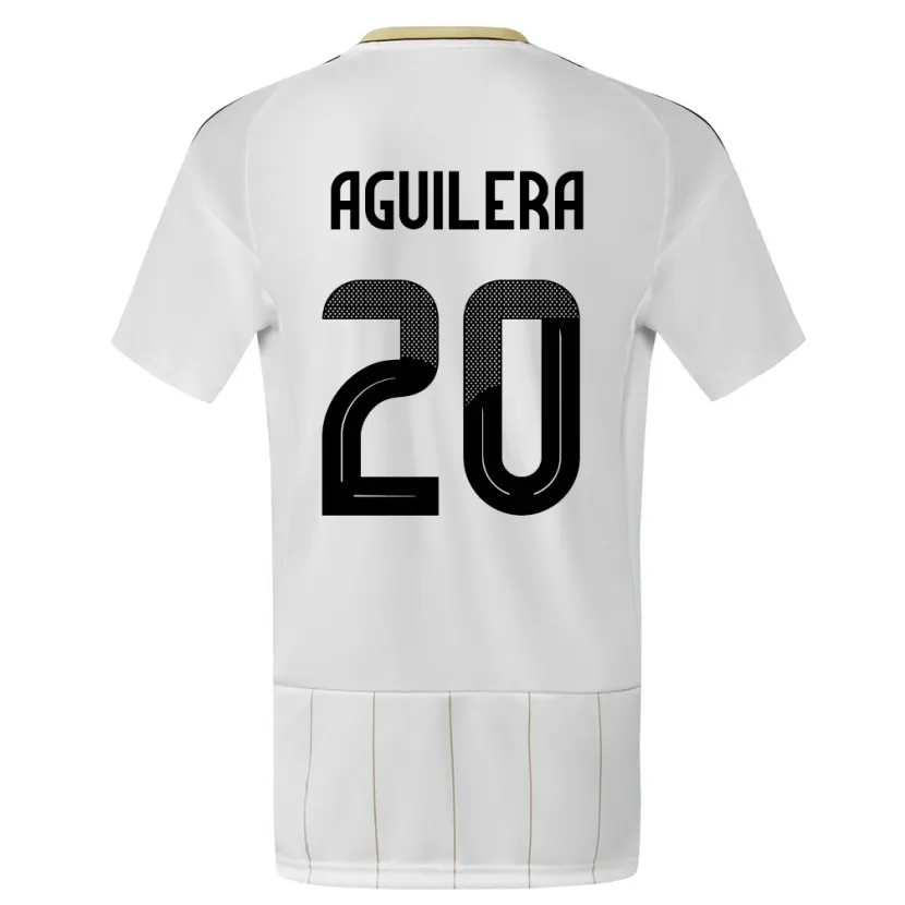 Danxen Niño Camiseta Costa Rica Brandon Aguilera #20 Blanco 2ª Equipación 24-26 La Camisa México