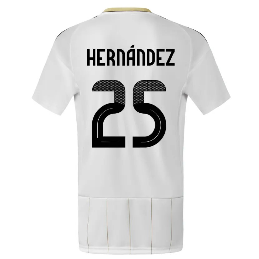 Danxen Niño Camiseta Costa Rica Anthony Hernandez #25 Blanco 2ª Equipación 24-26 La Camisa México