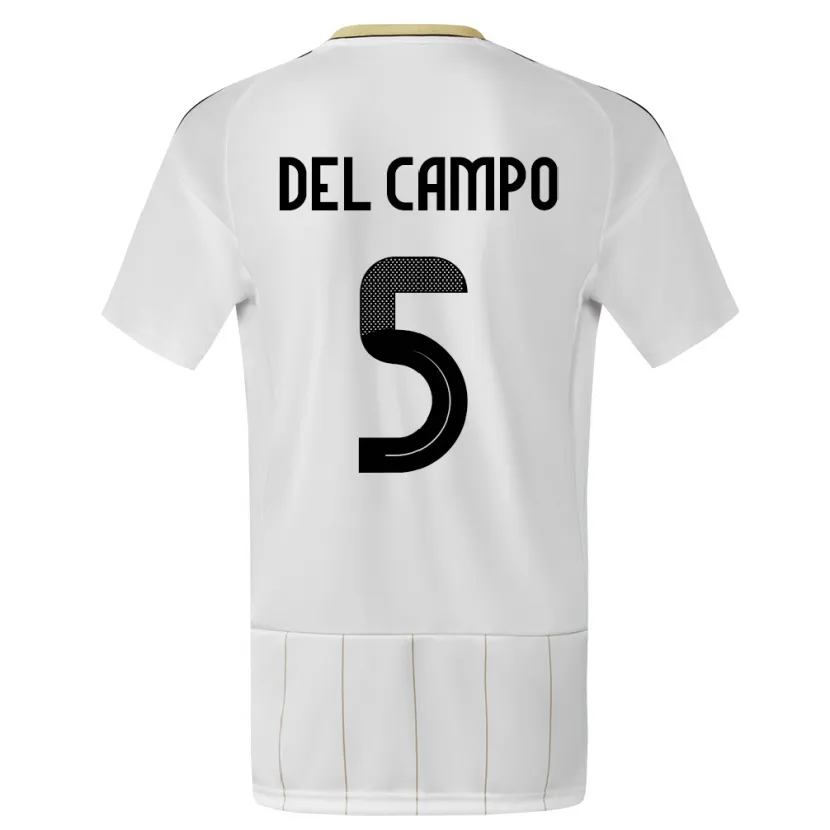 Danxen Niño Camiseta Costa Rica Valeria Del Campo #5 Blanco 2ª Equipación 24-26 La Camisa México