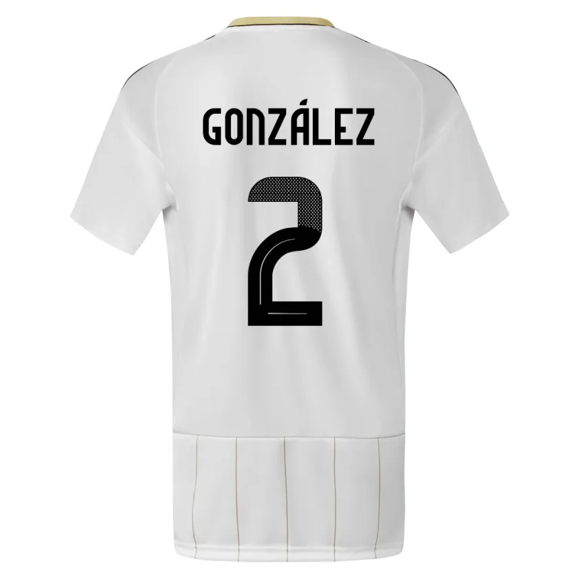 Danxen Niño Camiseta Costa Rica Julian Gonzalez #2 Blanco 2ª Equipación 24-26 La Camisa México
