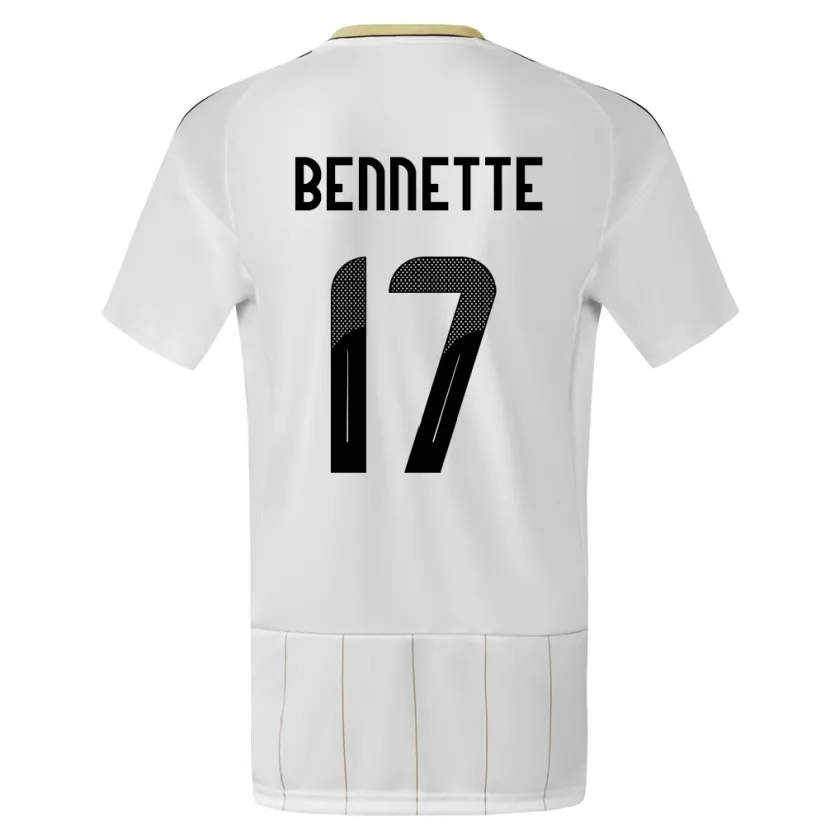 Danxen Niño Camiseta Costa Rica Jewison Bennette #17 Blanco 2ª Equipación 24-26 La Camisa México