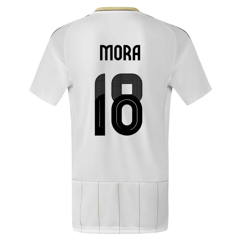 Danxen Niño Camiseta Costa Rica Bayron Mora #18 Blanco 2ª Equipación 24-26 La Camisa México
