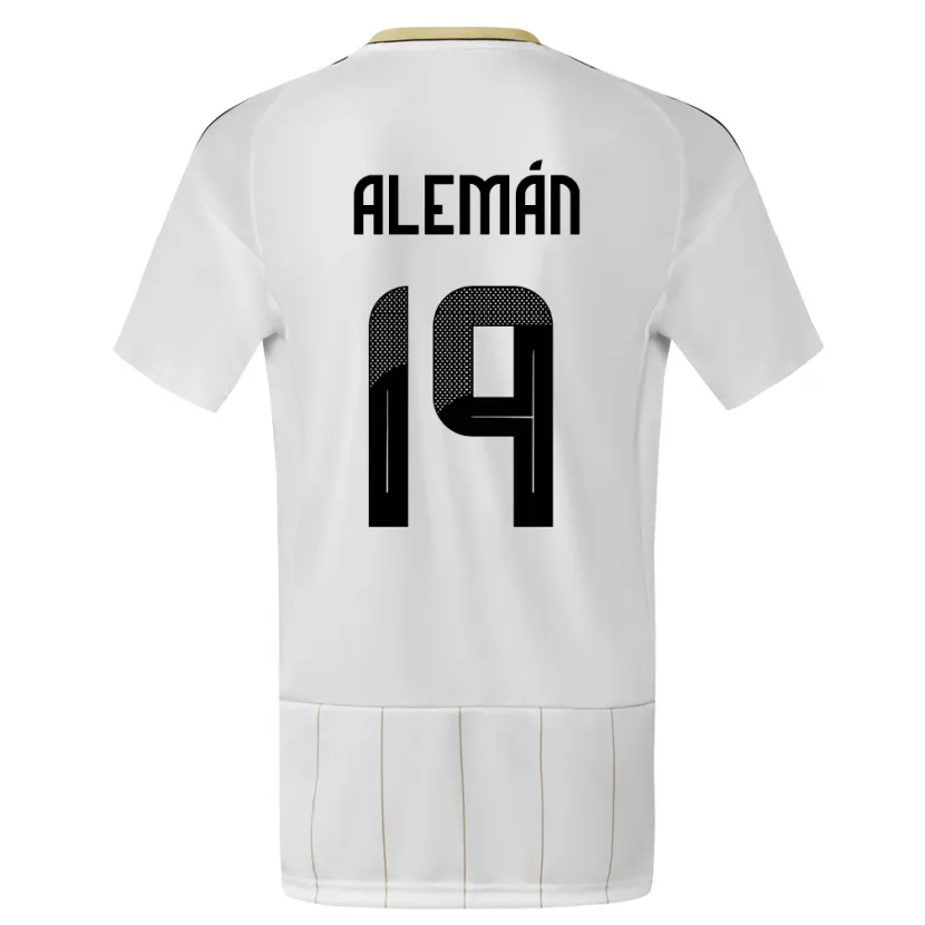 Danxen Niño Camiseta Costa Rica Fabricio Aleman #19 Blanco 2ª Equipación 24-26 La Camisa México