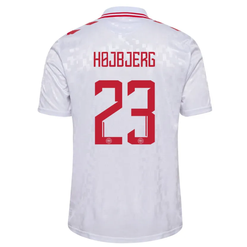 Danxen Niño Camiseta Dinamarca Pierre-Emile Højbjerg #23 Blanco 2ª Equipación 24-26 La Camisa México