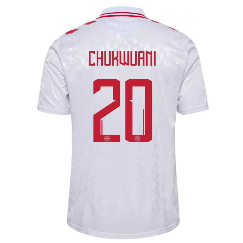 Danxen Niño Camiseta Dinamarca Tochi Chukwuani #20 Blanco 2ª Equipación 24-26 La Camisa México