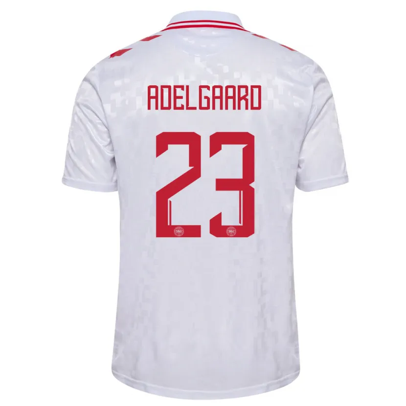 Danxen Niño Camiseta Dinamarca Aske Adelgaard #23 Blanco 2ª Equipación 24-26 La Camisa México