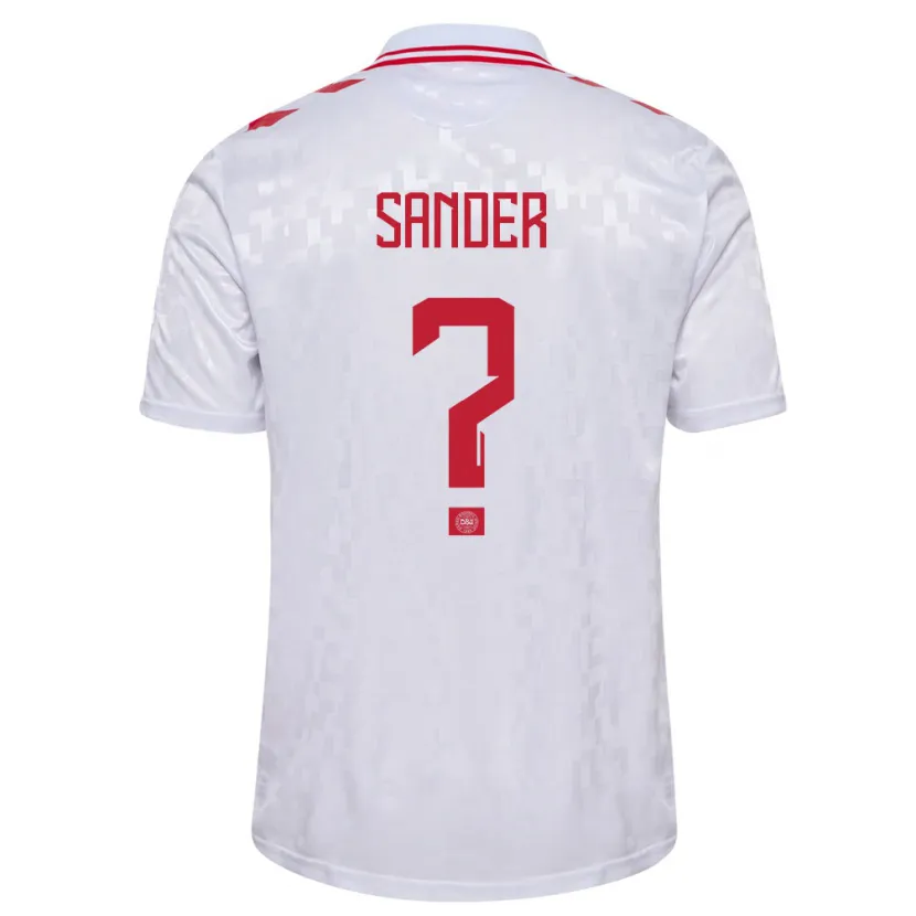 Danxen Niño Camiseta Dinamarca Theo Sander #0 Blanco 2ª Equipación 24-26 La Camisa México