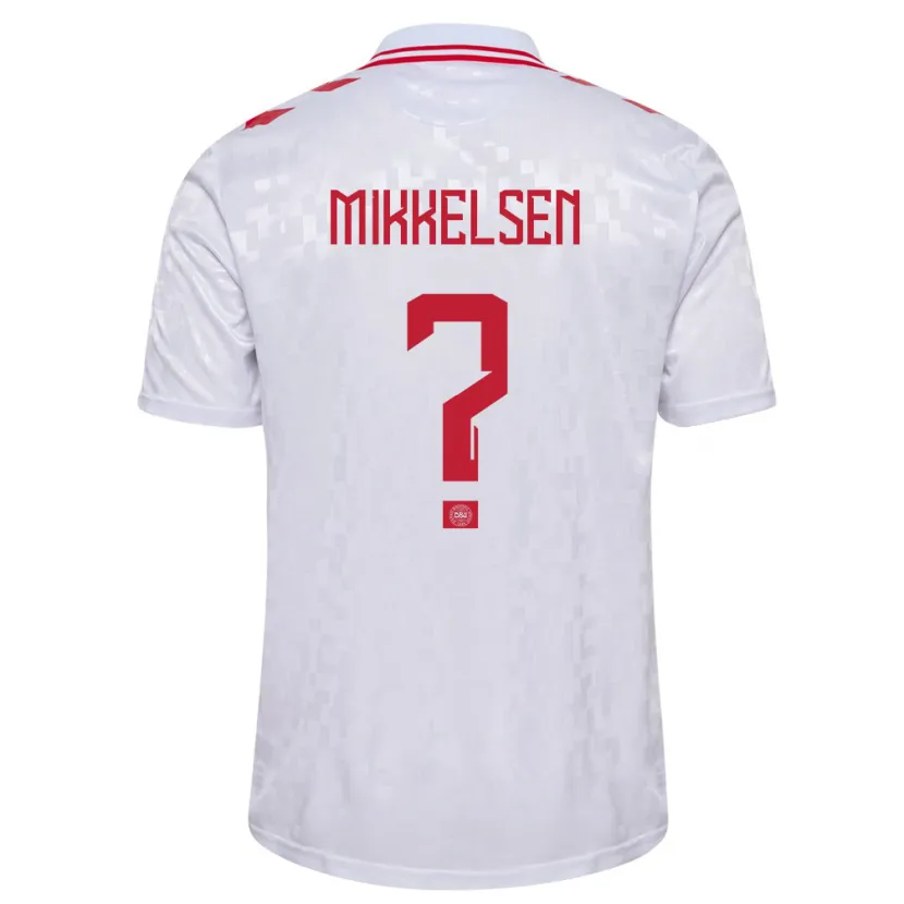 Danxen Niño Camiseta Dinamarca Sebastian Mikkelsen #0 Blanco 2ª Equipación 24-26 La Camisa México