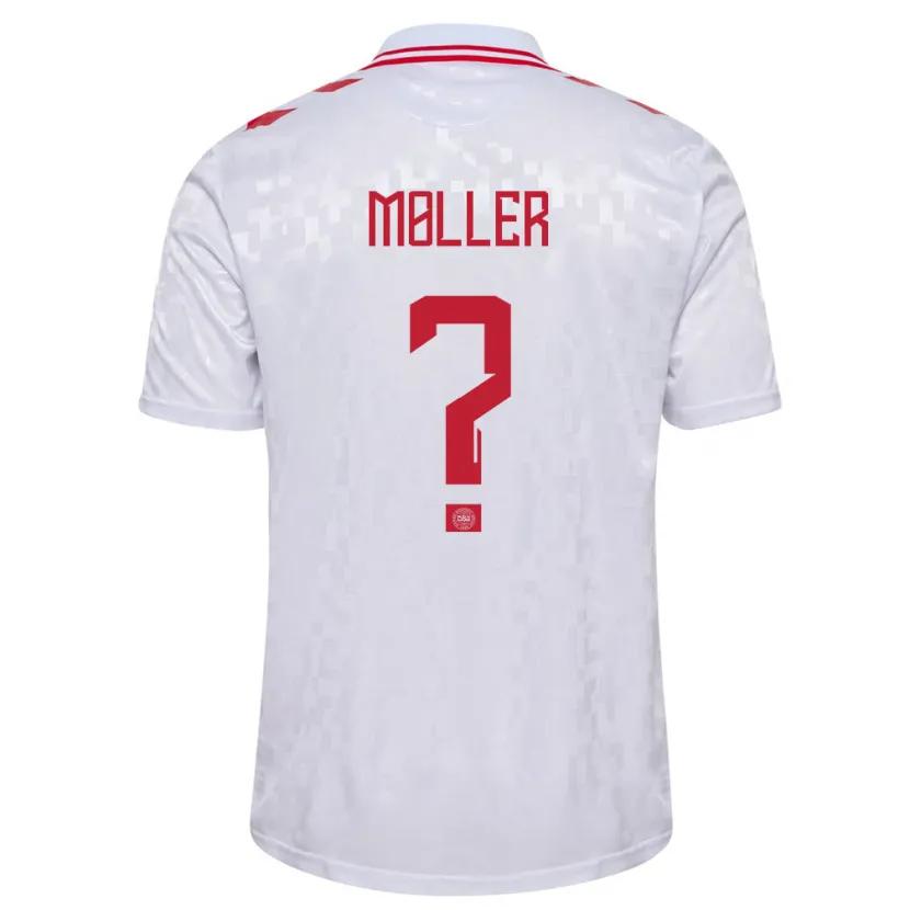 Danxen Niño Camiseta Dinamarca William Møller #0 Blanco 2ª Equipación 24-26 La Camisa México