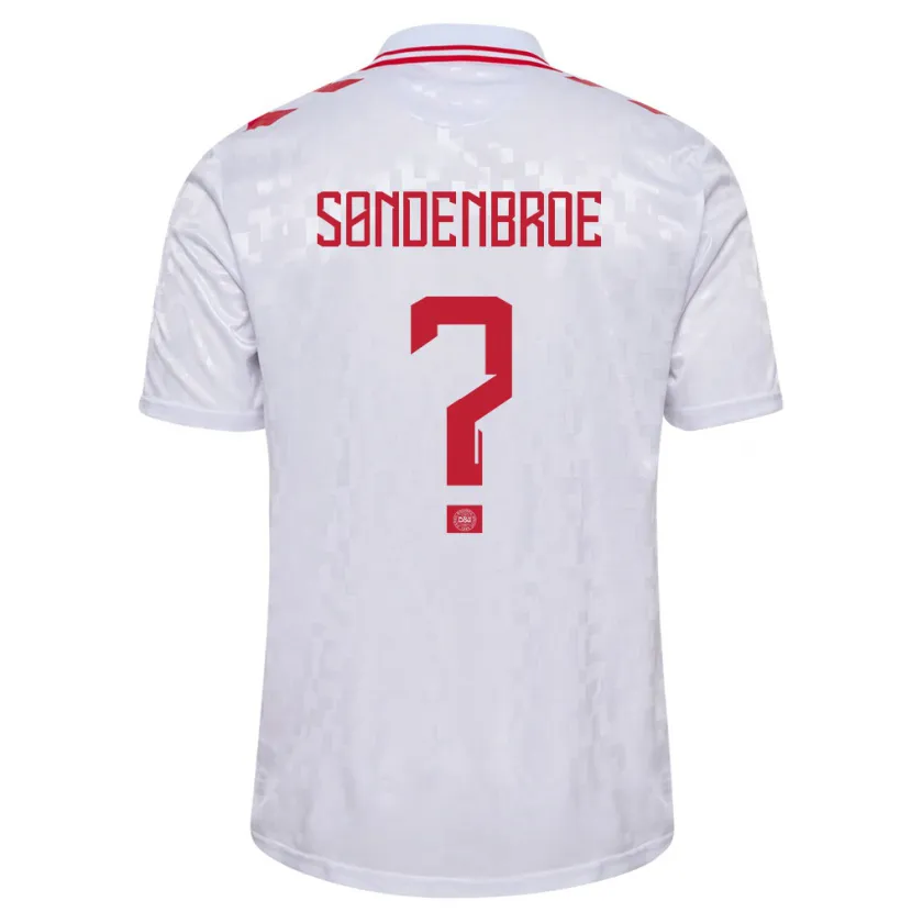 Danxen Niño Camiseta Dinamarca Andreas Søndenbroe #0 Blanco 2ª Equipación 24-26 La Camisa México