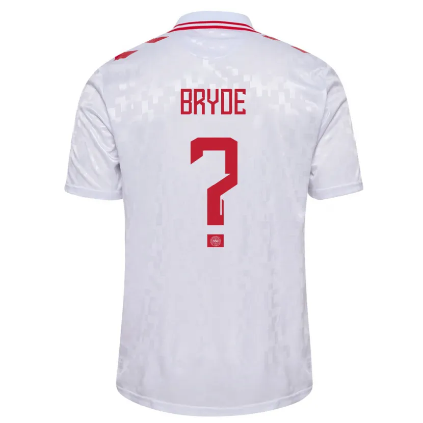 Danxen Niño Camiseta Dinamarca Lucas Bryde #0 Blanco 2ª Equipación 24-26 La Camisa México