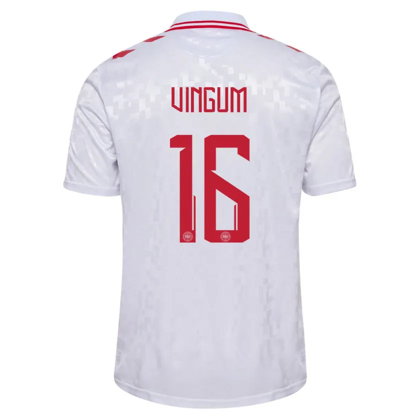Danxen Niño Camiseta Dinamarca Alberte Vingum #16 Blanco 2ª Equipación 24-26 La Camisa México