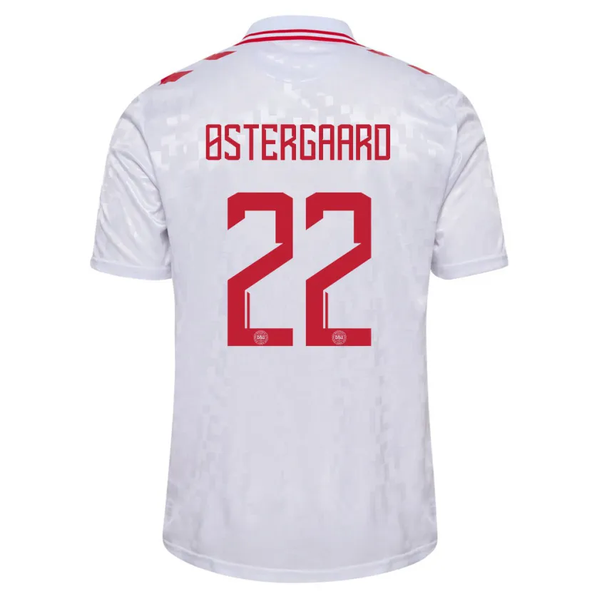 Danxen Niño Camiseta Dinamarca Maja Bay Østergaard #22 Blanco 2ª Equipación 24-26 La Camisa México