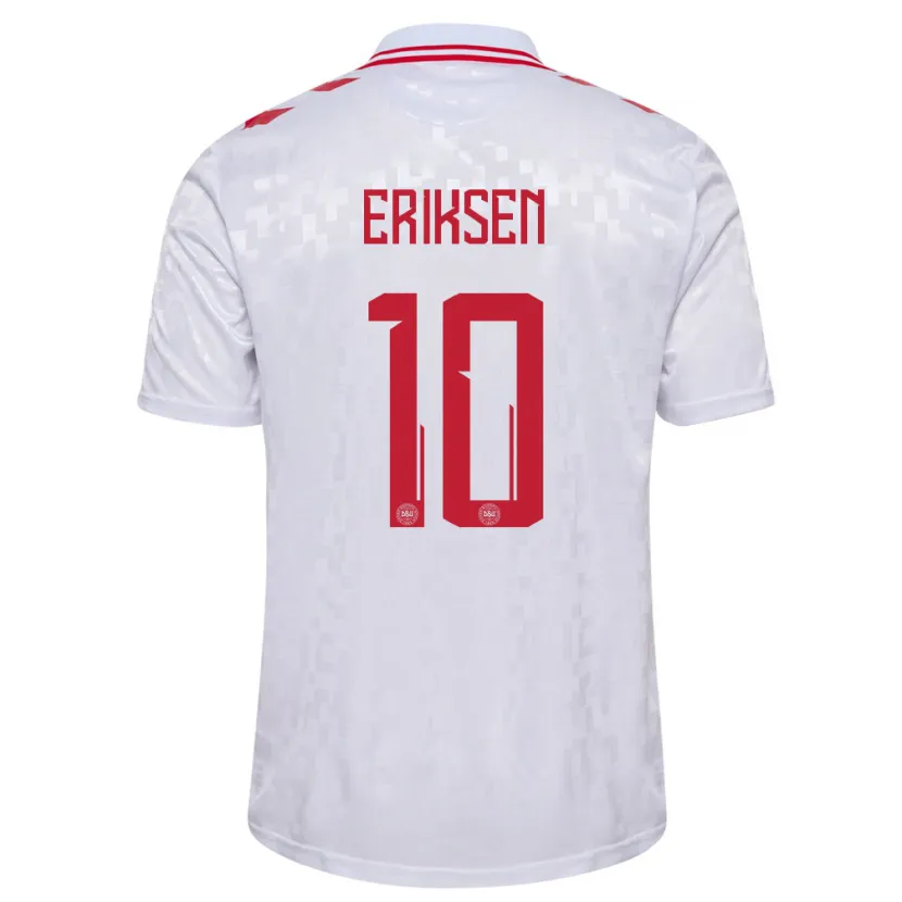 Danxen Niño Camiseta Dinamarca Christian Eriksen #10 Blanco 2ª Equipación 24-26 La Camisa México