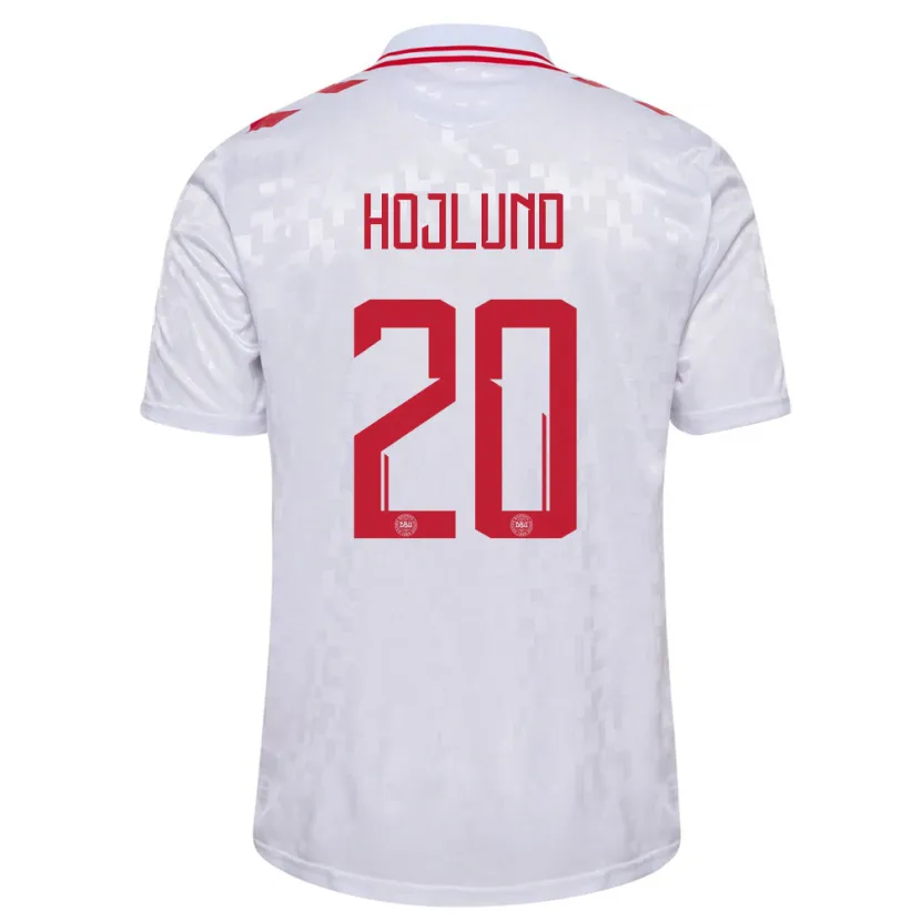 Danxen Niño Camiseta Dinamarca Rasmus Hojlund #20 Blanco 2ª Equipación 24-26 La Camisa México