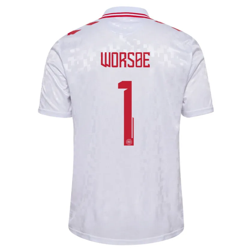 Danxen Niño Camiseta Dinamarca Laura Worsoe #1 Blanco 2ª Equipación 24-26 La Camisa México