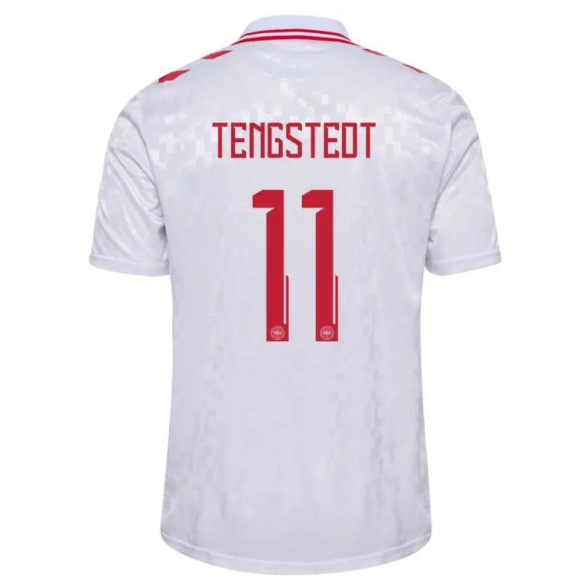 Danxen Niño Camiseta Dinamarca Casper Tengstedt #11 Blanco 2ª Equipación 24-26 La Camisa México
