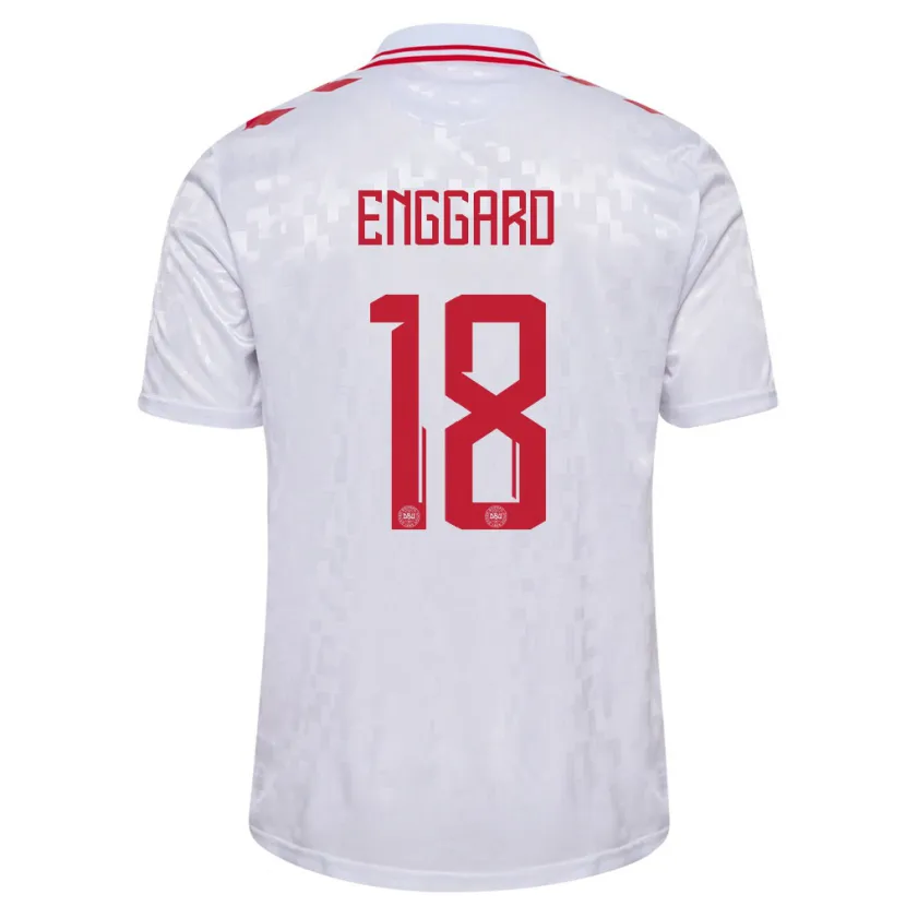Danxen Niño Camiseta Dinamarca Mads Enggard #18 Blanco 2ª Equipación 24-26 La Camisa México