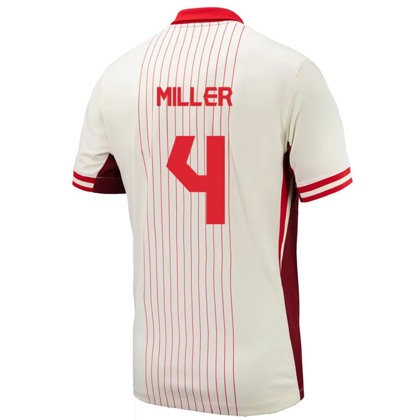 Danxen Niño Camiseta Canadá Kamal Miller #4 Blanco 2ª Equipación 24-26 La Camisa México