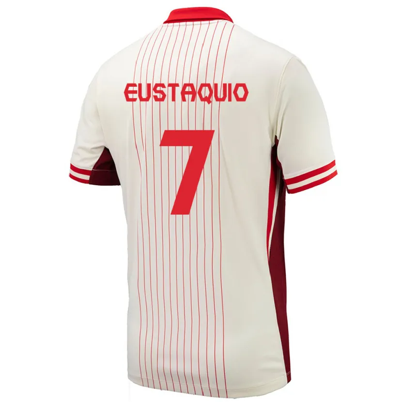 Danxen Niño Camiseta Canadá Stephen Eustáquio #7 Blanco 2ª Equipación 24-26 La Camisa México