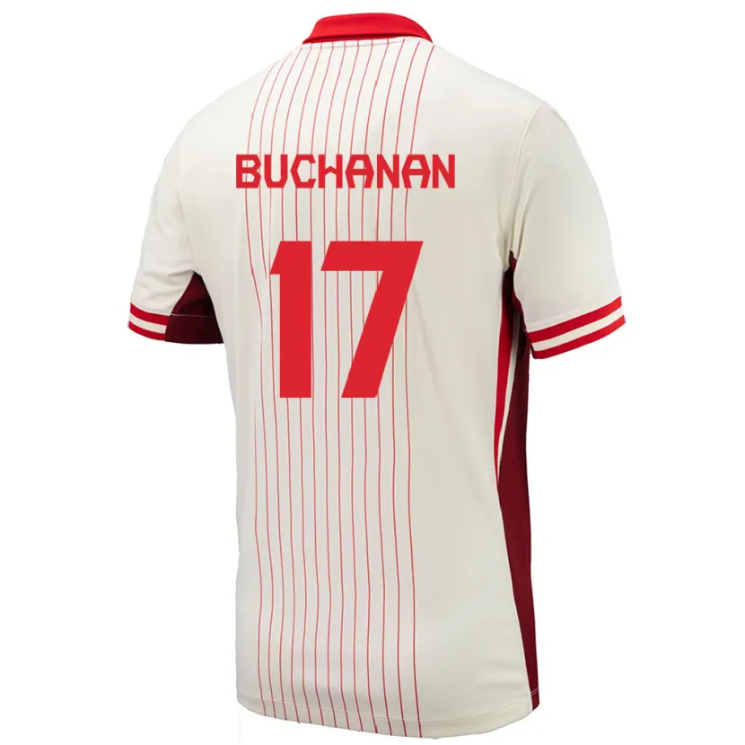 Danxen Niño Camiseta Canadá Tajon Buchanan #17 Blanco 2ª Equipación 24-26 La Camisa México