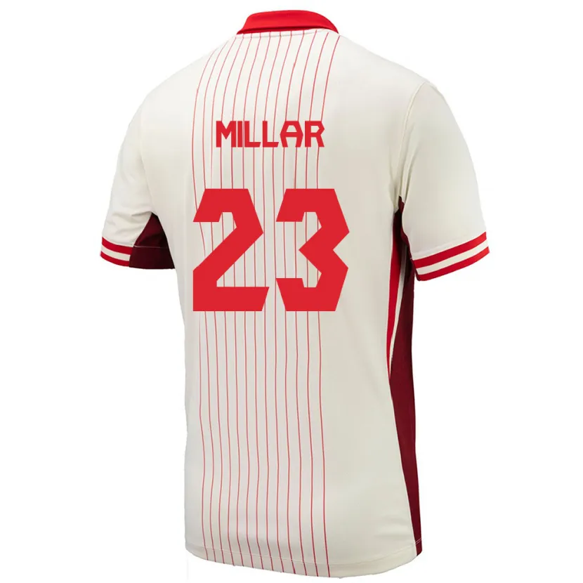 Danxen Niño Camiseta Canadá Liam Millar #23 Blanco 2ª Equipación 24-26 La Camisa México