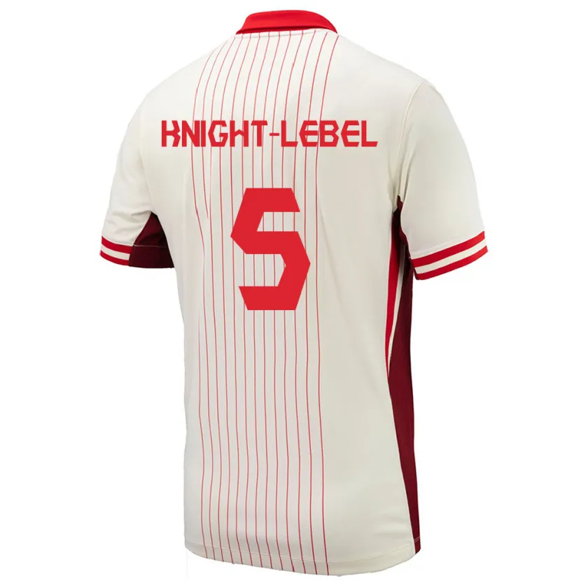 Danxen Niño Camiseta Canadá Jamie Knight-Lebel #5 Blanco 2ª Equipación 24-26 La Camisa México