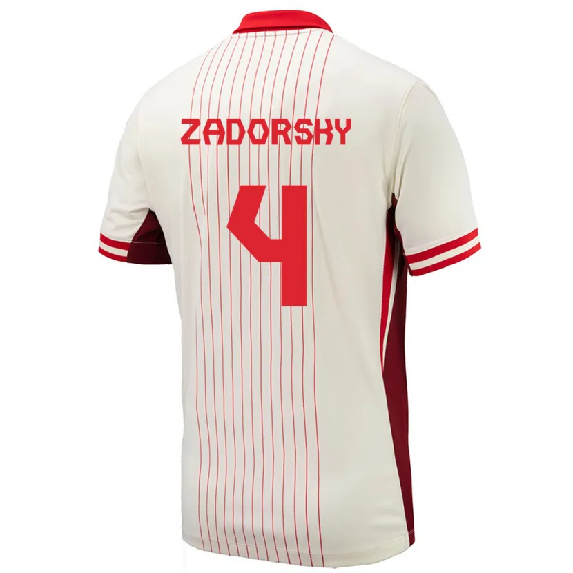 Danxen Niño Camiseta Canadá Shelina Zadorsky #4 Blanco 2ª Equipación 24-26 La Camisa México