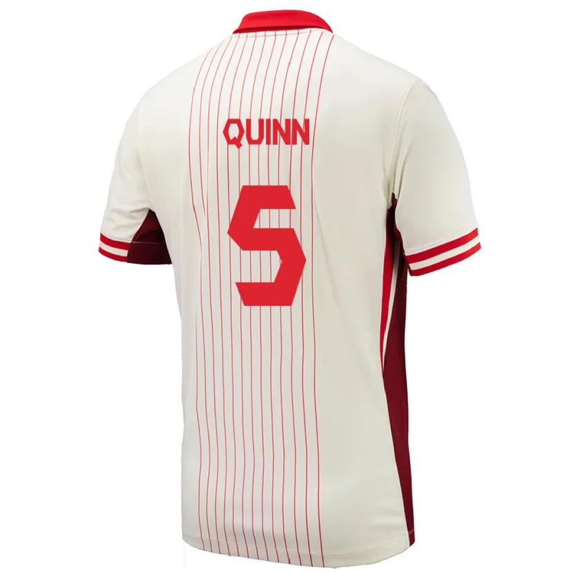 Danxen Niño Camiseta Canadá Quinn #5 Blanco 2ª Equipación 24-26 La Camisa México