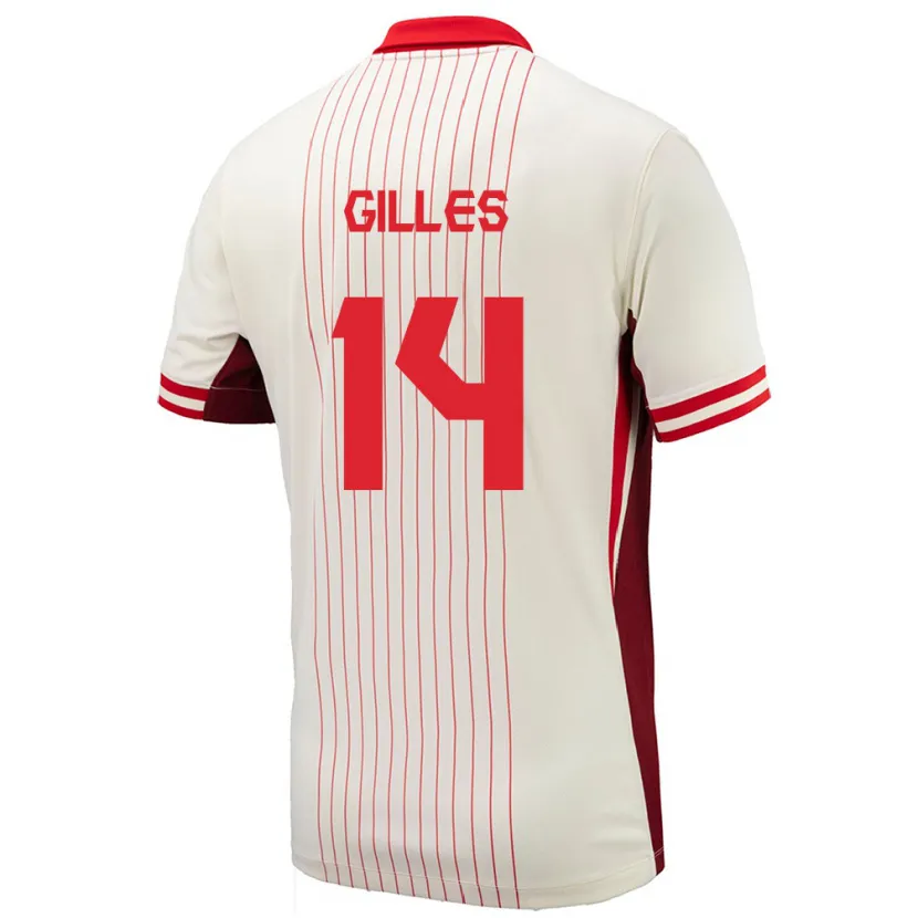 Danxen Niño Camiseta Canadá Vanessa Gilles #14 Blanco 2ª Equipación 24-26 La Camisa México