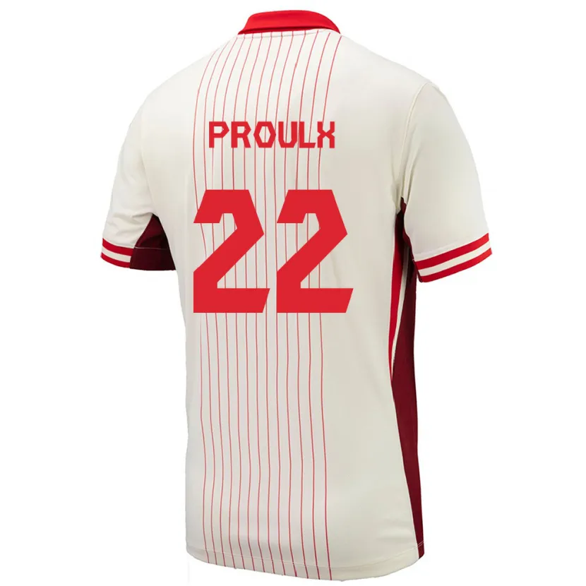 Danxen Niño Camiseta Canadá Lysianne Proulx #22 Blanco 2ª Equipación 24-26 La Camisa México