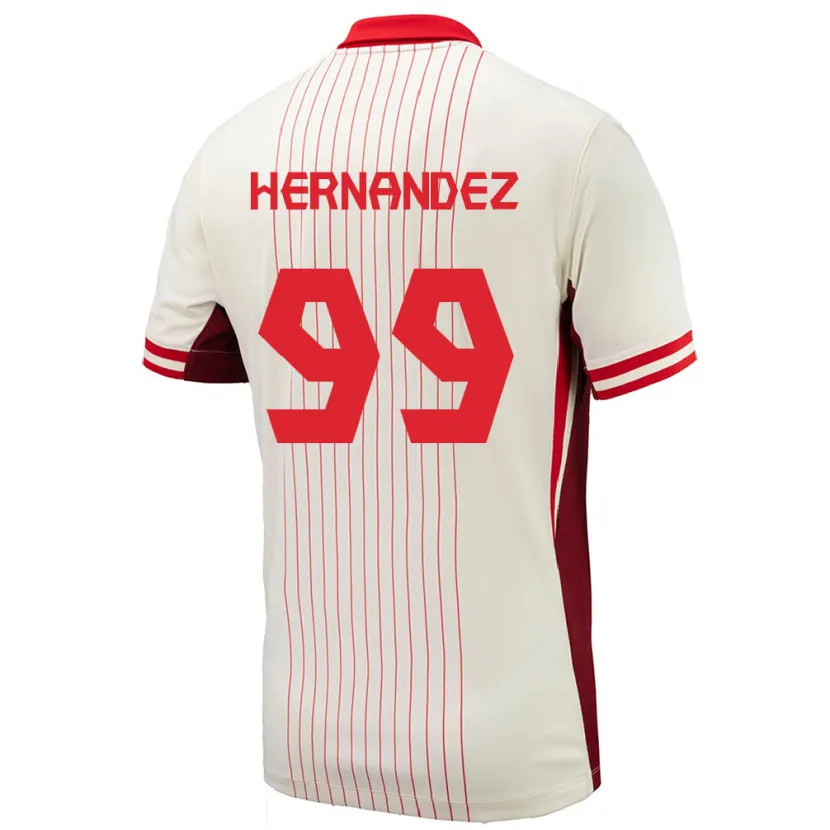 Danxen Niño Camiseta Canadá Jeneva Hernandez Gray #99 Blanco 2ª Equipación 24-26 La Camisa México