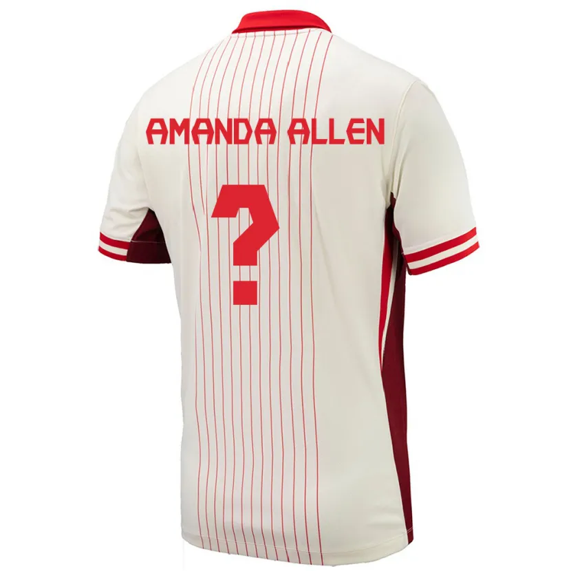 Danxen Niño Camiseta Canadá Amanda Allen #0 Blanco 2ª Equipación 24-26 La Camisa México