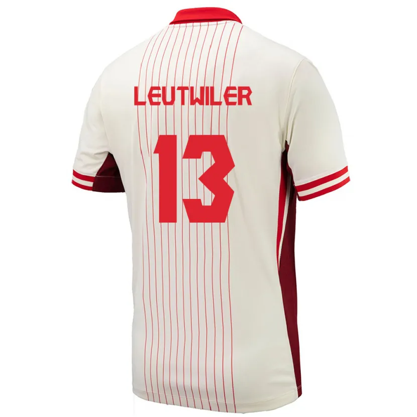 Danxen Niño Camiseta Canadá Jayson Leutwiler #13 Blanco 2ª Equipación 24-26 La Camisa México