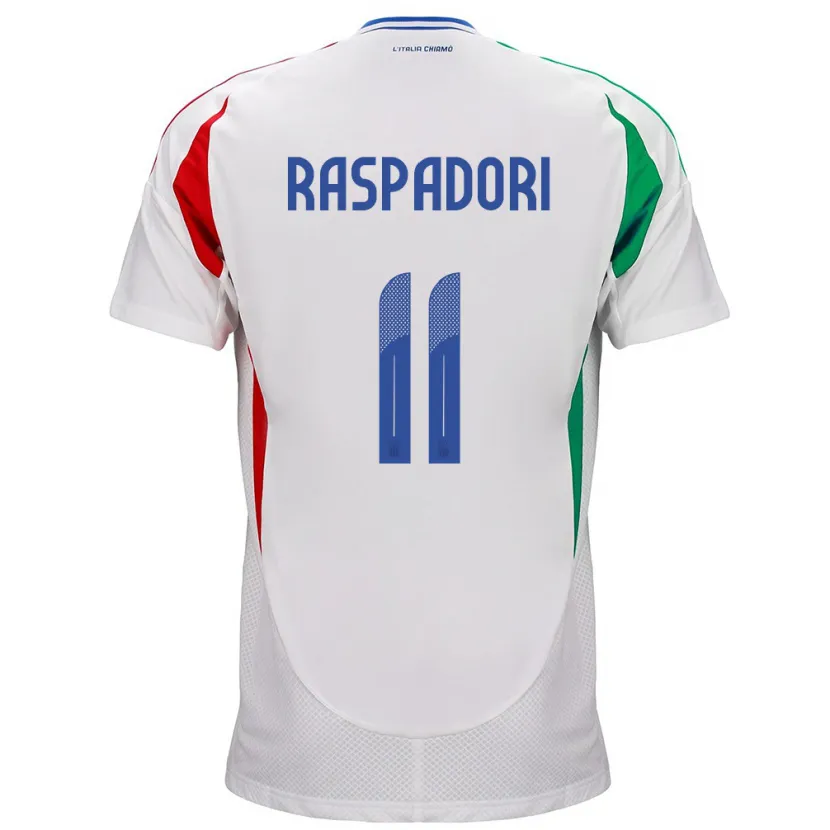 Danxen Niño Camiseta Italia Giacomo Raspadori #11 Blanco 2ª Equipación 24-26 La Camisa México