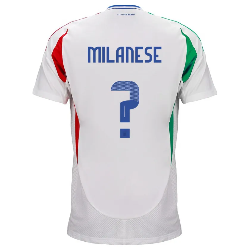 Danxen Niño Camiseta Italia Tommaso Milanese #0 Blanco 2ª Equipación 24-26 La Camisa México