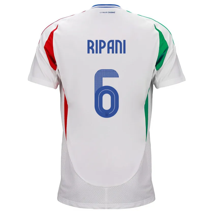 Danxen Niño Camiseta Italia Diego Ripani #6 Blanco 2ª Equipación 24-26 La Camisa México