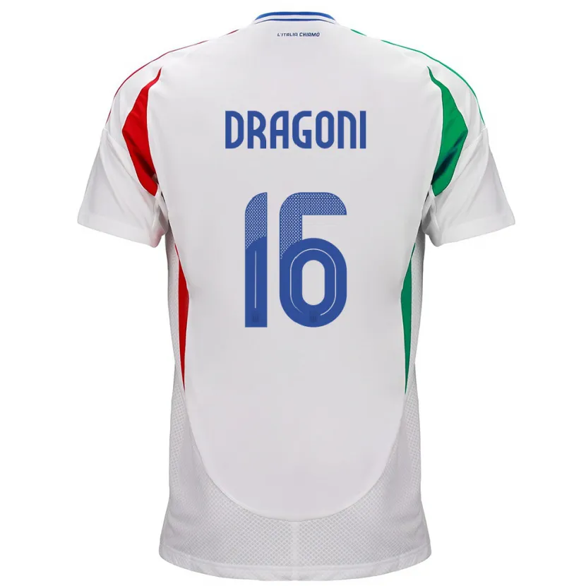 Danxen Niño Camiseta Italia Giulia Dragoni #16 Blanco 2ª Equipación 24-26 La Camisa México