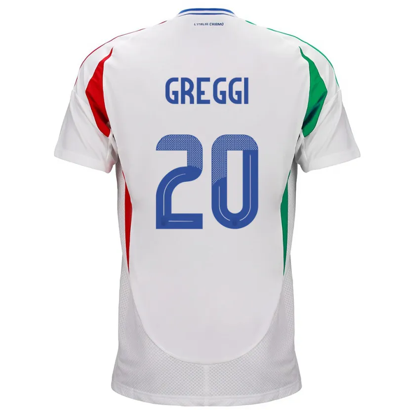 Danxen Niño Camiseta Italia Giada Greggi #20 Blanco 2ª Equipación 24-26 La Camisa México