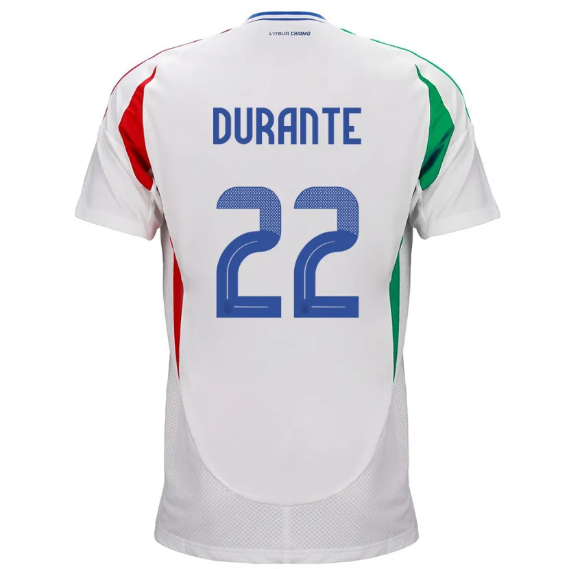 Danxen Niño Camiseta Italia Francesca Durante #22 Blanco 2ª Equipación 24-26 La Camisa México