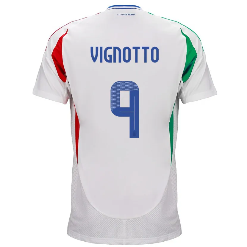 Danxen Niño Camiseta Italia Elisabetta Vignotto #9 Blanco 2ª Equipación 24-26 La Camisa México
