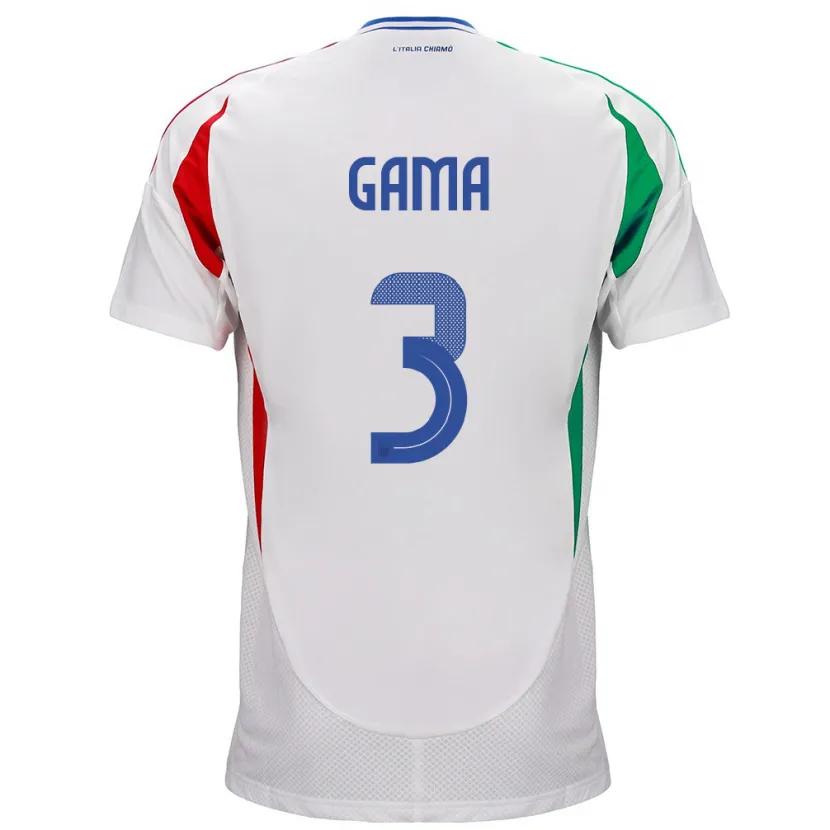 Danxen Niño Camiseta Italia Sara Gama #3 Blanco 2ª Equipación 24-26 La Camisa México