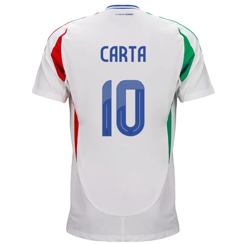 Danxen Niño Camiseta Italia Antonella Carta #10 Blanco 2ª Equipación 24-26 La Camisa México