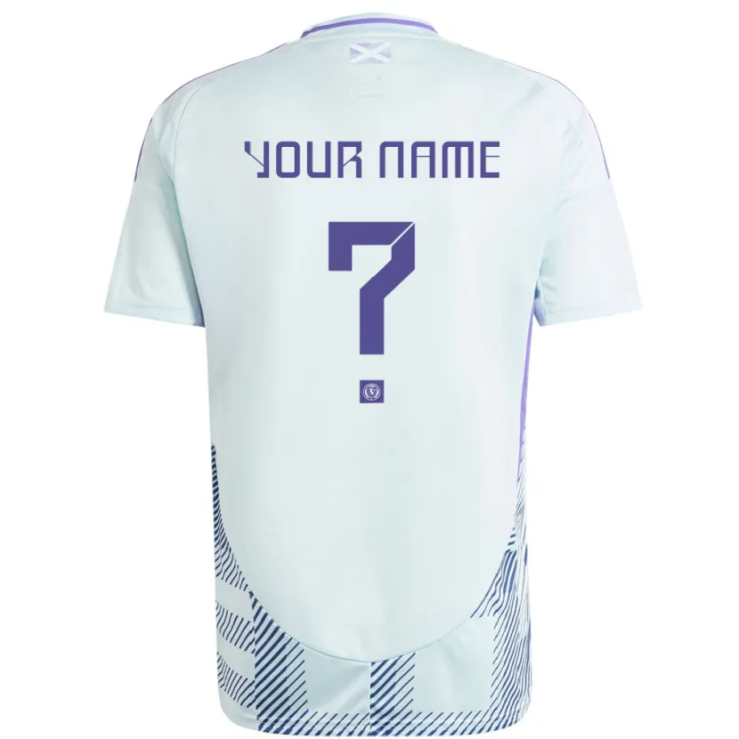Danxen Niño Camiseta Escocia Su Nombre #0 Azul Menta Claro 2ª Equipación 24-26 La Camisa México