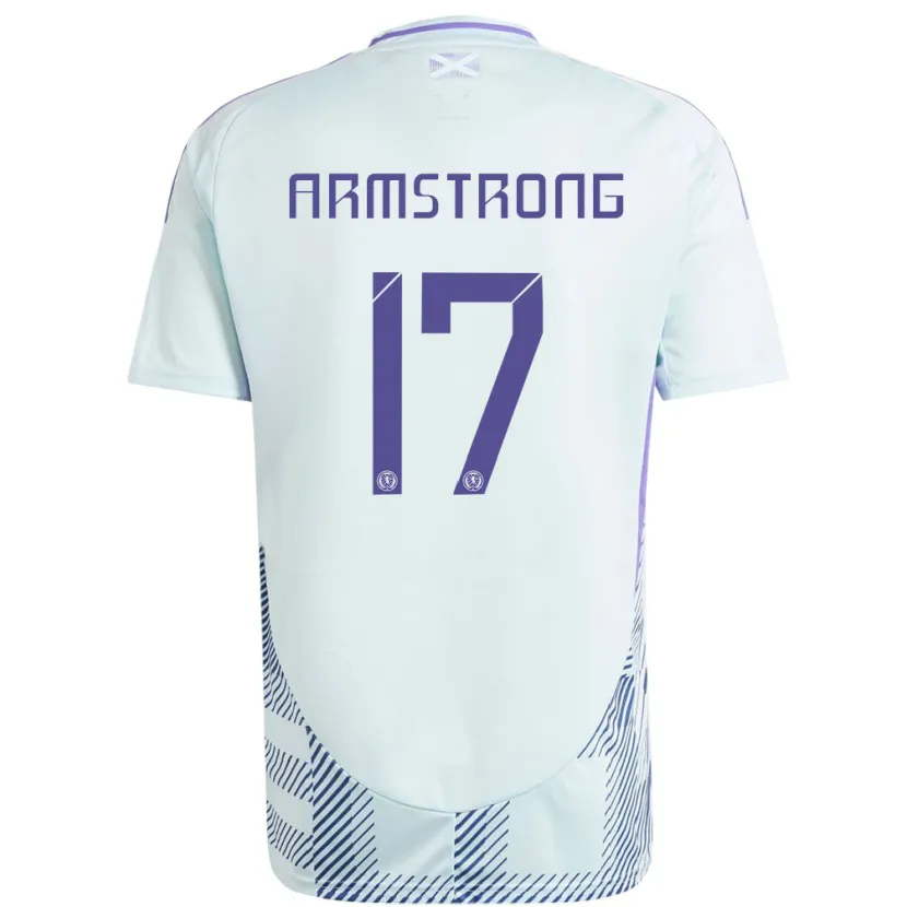 Danxen Niño Camiseta Escocia Stuart Armstrong #17 Azul Menta Claro 2ª Equipación 24-26 La Camisa México
